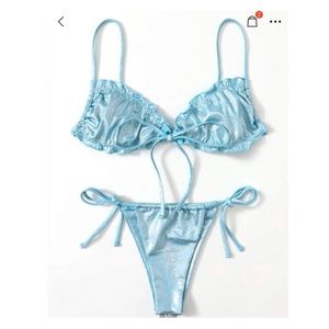 Blue iridescent bikini